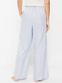 Poplin Wide-Leg Pajama Pants