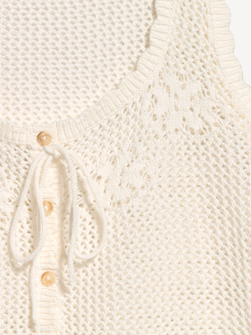 Sleeveless Seaside Cotton Crochet Tank Top