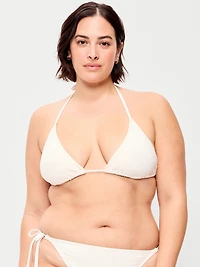 Eyelet Triangle String Bikini Swim Top