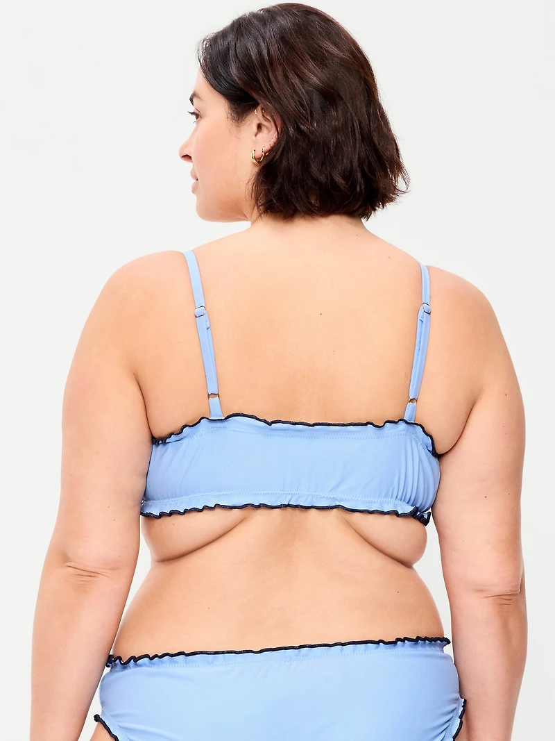 Scoop-Neck Ruffle Swim Top