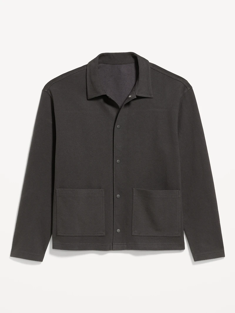 Cropped Loose Utility Shacket