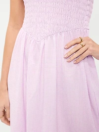 Fit & Flare Lightweight Smocked-Bodice Midi Dress