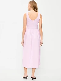 Fit & Flare Lightweight Smocked-Bodice Midi Dress