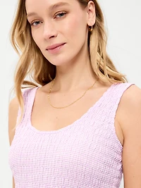 Fit & Flare Lightweight Smocked-Bodice Midi Dress