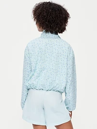 Printed Full-Zip Bubble-Hem Jacket for Girls