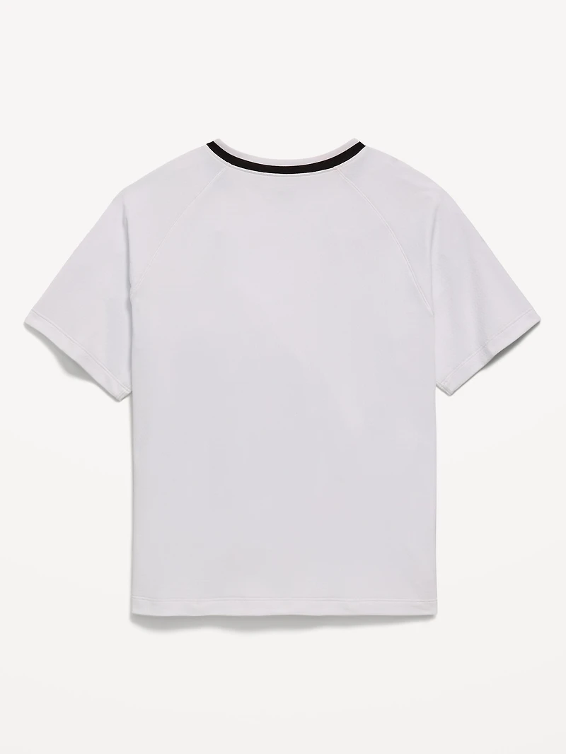 Short-Sleeve Textured Mesh Performance T-Shirt for Boys