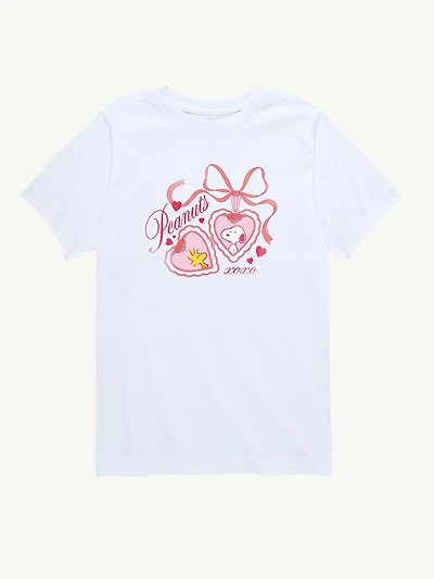 Peanuts Snoopy Woodstock Heart Locket  Short Sleeve Graphic T-Shirt For Toddler