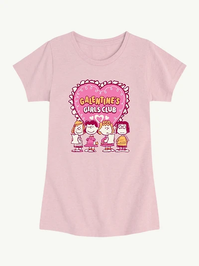 Peanuts Galentines Girls Club Short Sleeve Graphic T-Shirt For