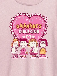 Peanuts Galentines Girls Club Short Sleeve Graphic T-Shirt