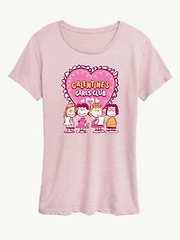 Peanuts Galentines Girls Club Short Sleeve Graphic T-Shirt