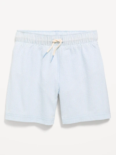 Printed Textured Swim Trunks for Toddler Boys