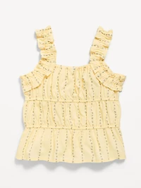 Printed Sleeveless Ruffled Top for Girls