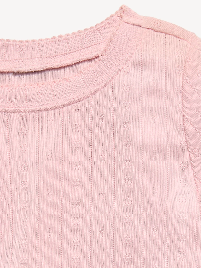Snug-Fit Pointelle-Knit Pajama Set for Toddler & Baby