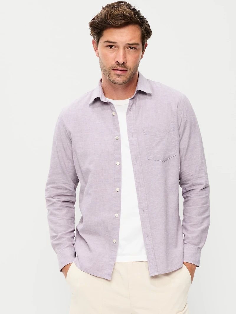 Classic Fit Linen-Blend Shirt