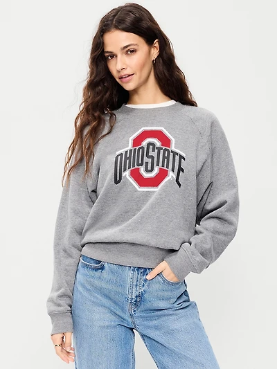 College Crew-Neck Sweatshirt for Women