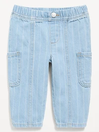 Baggy Barrel-Leg Striped Cargo Jeans for Baby