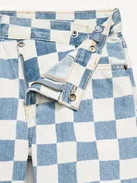 Printed Baggy Crossover Jean Shorts for Girls