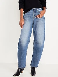 High-Waisted Barrel Full Length Jeans