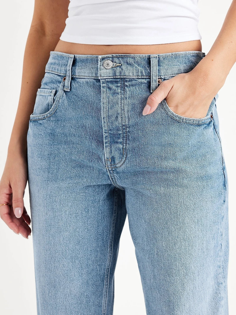 Mid-Rise Slouchy Straight Jeans