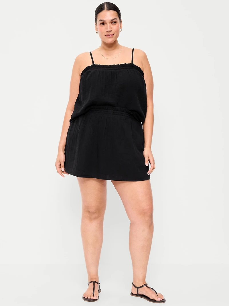 Ruffle Waist Mini Skort