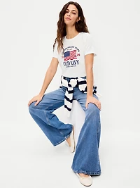 Crew-Neck Flag Graphic T-Shirt