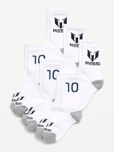 Messi™ Gender-Neutral Crew Socks 6-Pack for Kids