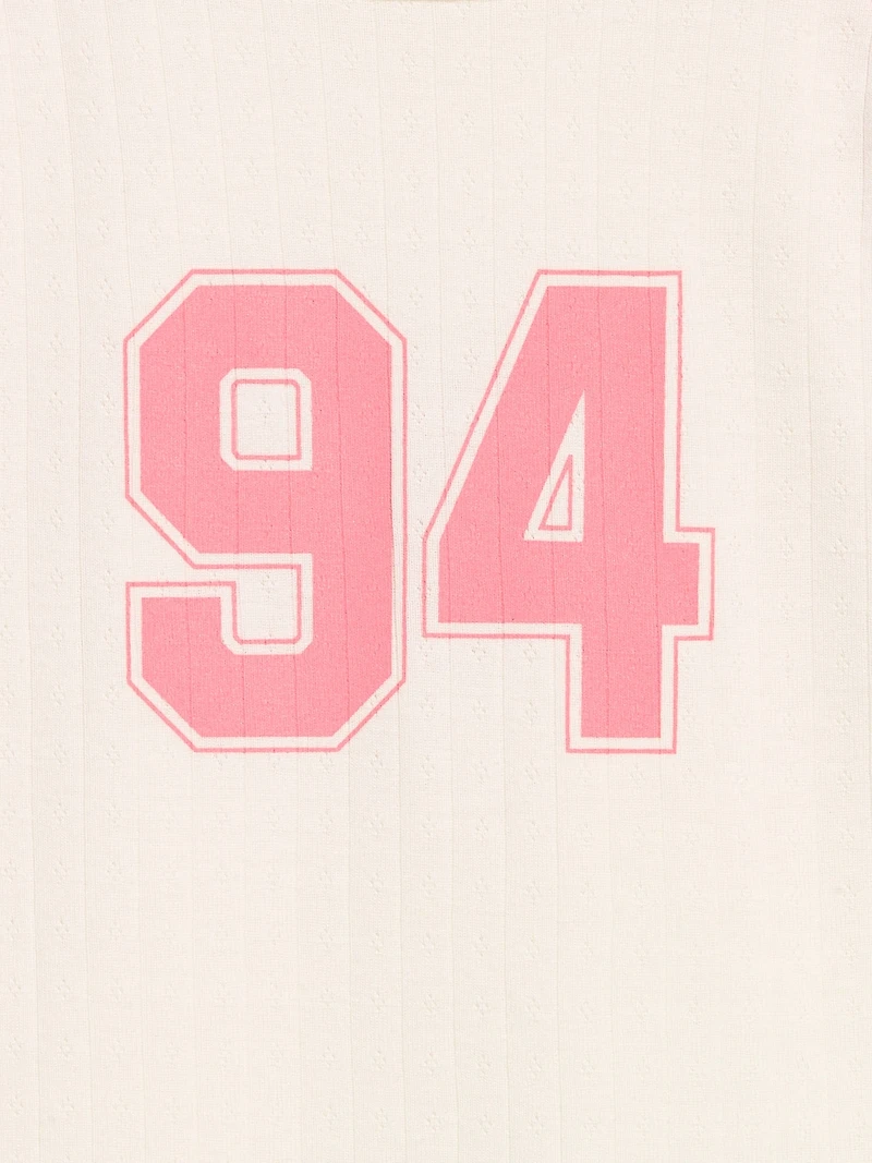 Short-Sleeve Pointelle Pajama Top