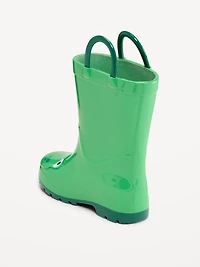 Tall Frog-Graphic Rain Boots for Toddler Boys