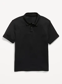 Short-Sleeve Textured Mesh Polo Shirt for Boys