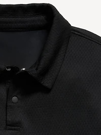 Short-Sleeve Textured Mesh Polo Shirt for Boys
