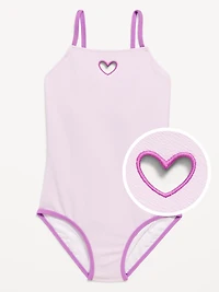 Heart Cutout One-Piece Swimsuit for Girls