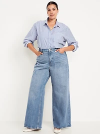 High-Waisted Barrel Full Length Jeans