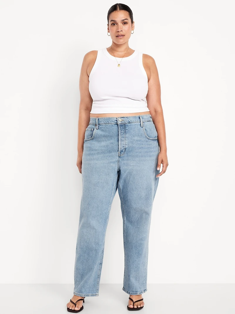 Mid-Rise Slouchy Straight Jeans