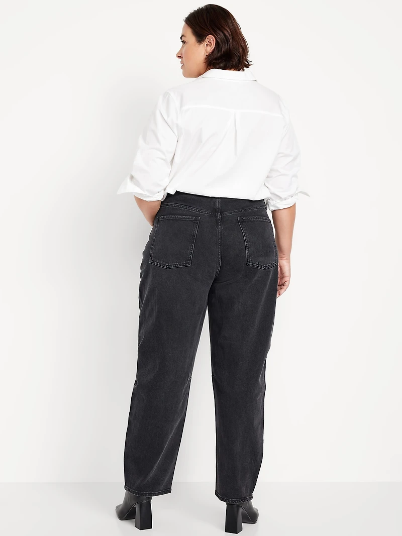 High-Waisted Barrel Jeans