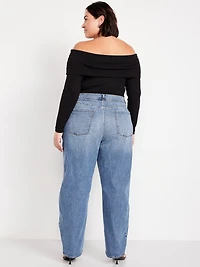 High-Waisted Barrel Full Length Jeans