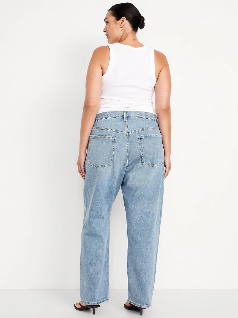 Mid-Rise Slouchy Straight Jeans