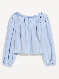 Long-Sleeve Button-Down Top