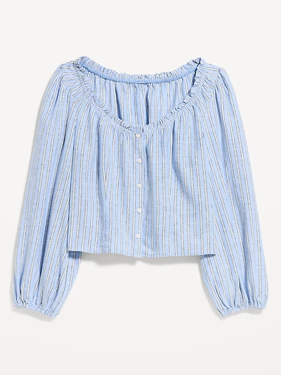 Long-Sleeve Button-Down Top