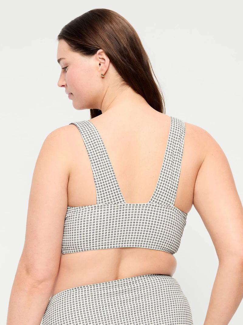 Pique Longline Bikini Swim Top