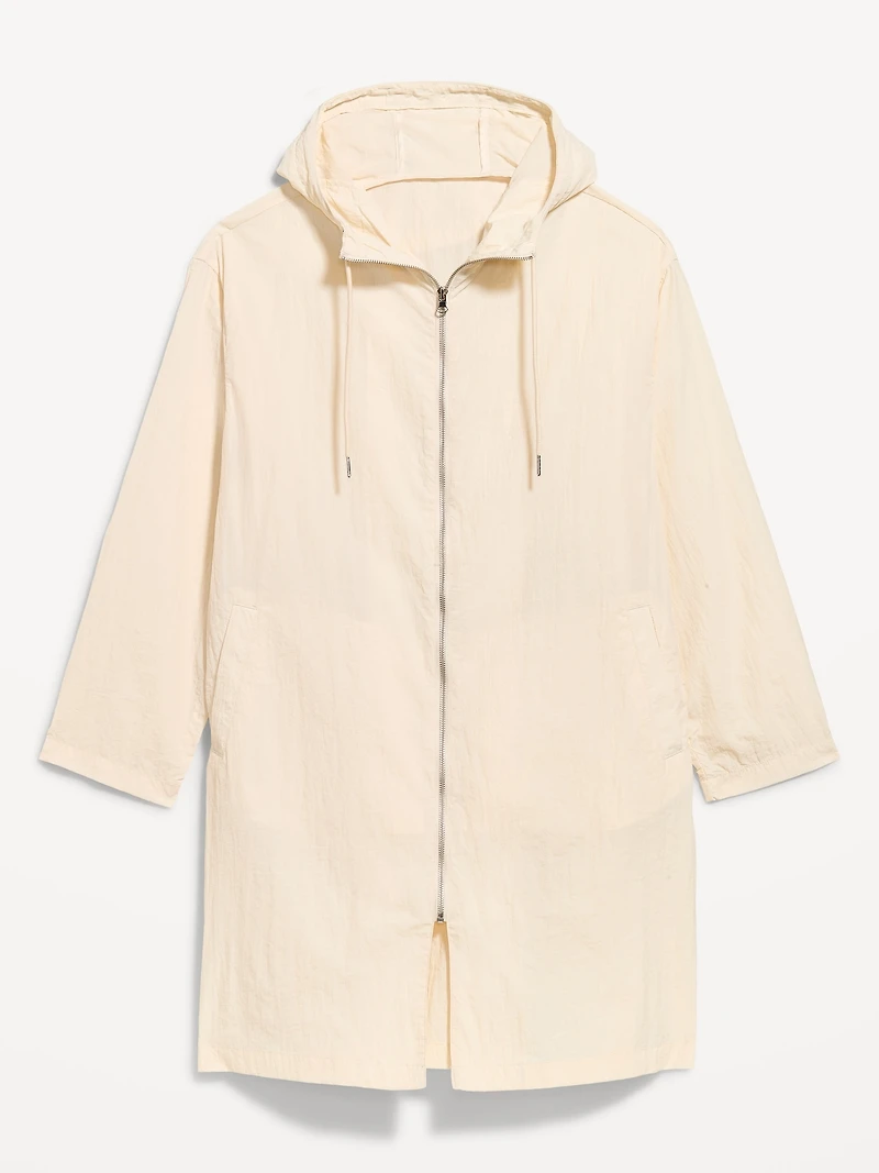 Loose-Fit Hooded Trench Coat