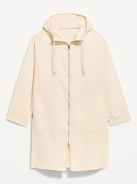 Loose-Fit Hooded Trench Coat