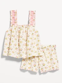 Ruffled Pajama Tank and Shorts Set