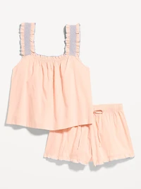 Ruffled Pajama Tank and Shorts Set
