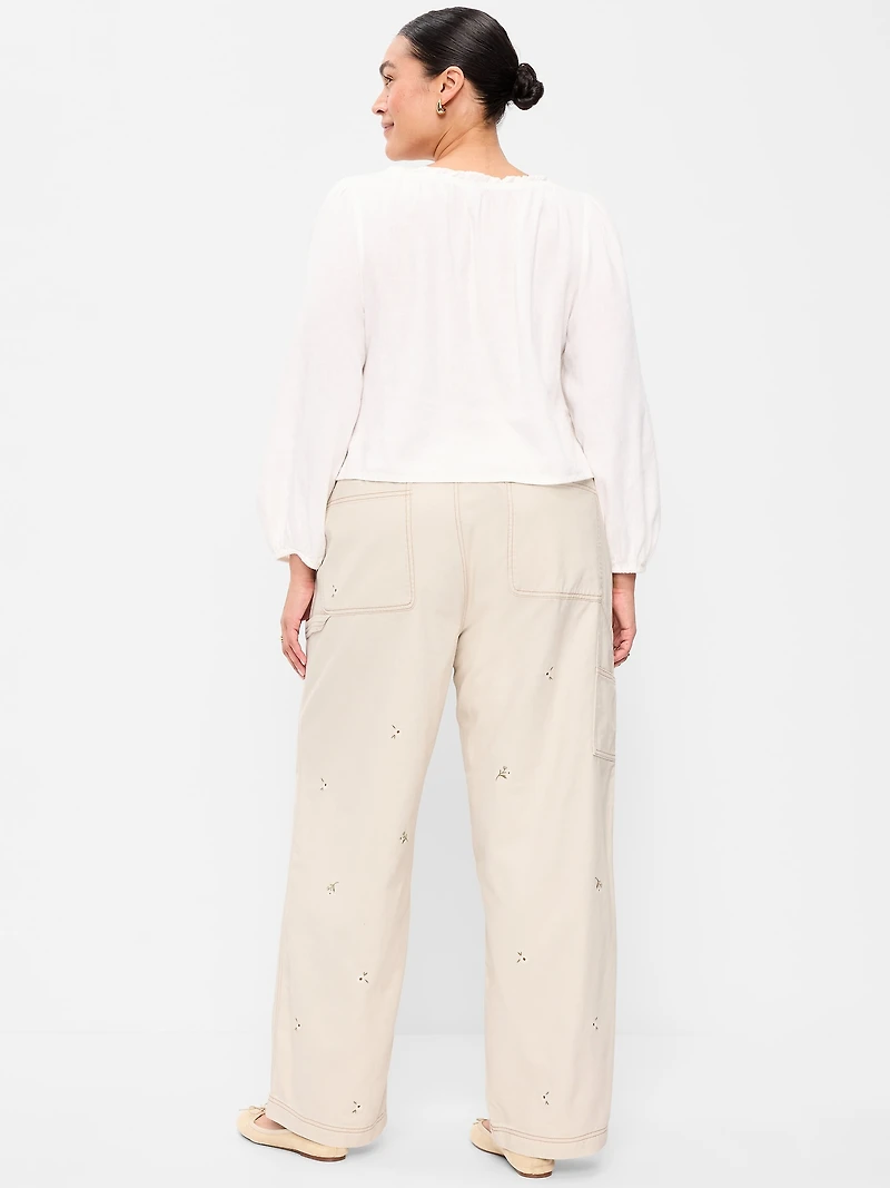 High-Waisted Straight Ankle Pants