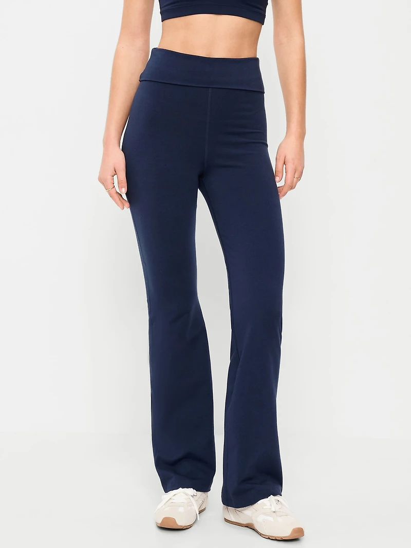 High-Waisted PowerChill Fold-Over Bootcut Leggings