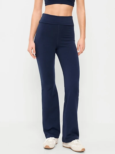 High-Waisted PowerChill Fold-Over Bootcut Leggings