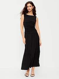 Fit & Flare Drop-Waist Maxi Dress