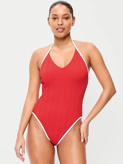 V-Neck Halter Swimsuit