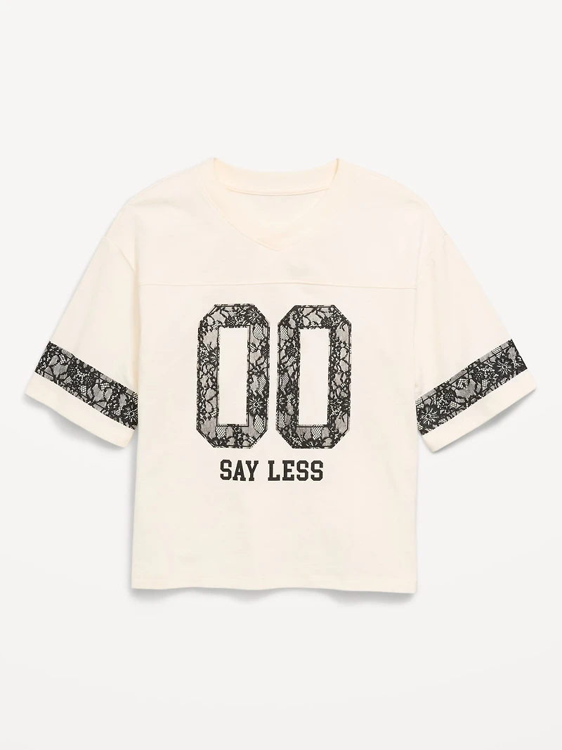 Oversized Football-Style T-Shirt for Girls