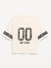 Oversized Football-Style T-Shirt for Girls